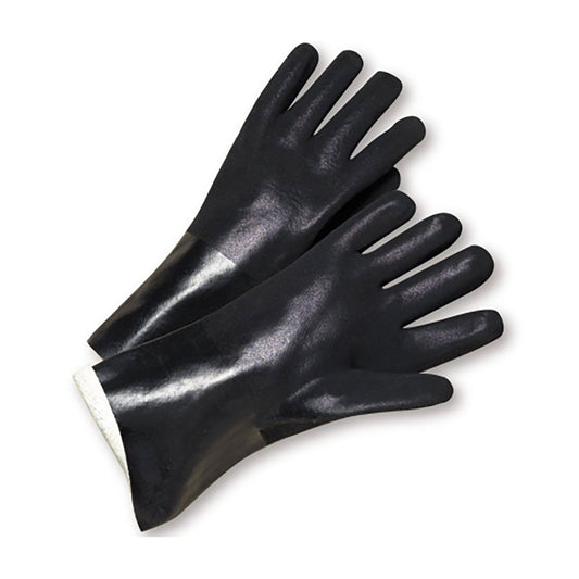 PIP 14 IN Black PVC Rough Finish Jersey Lined, 72 Pairs/Case