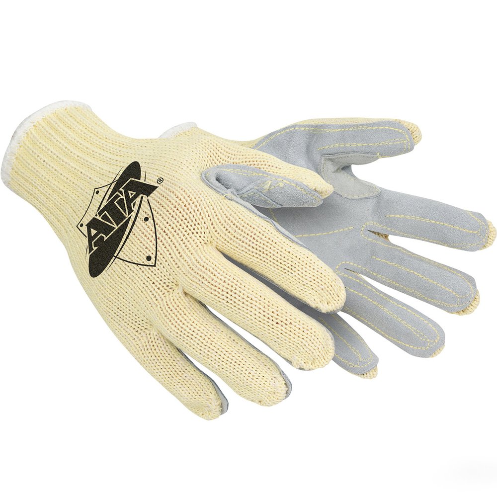 PIP Knit ATA Aramid Glove Split COW Leather Palm L, 12 Pairs/Pack
