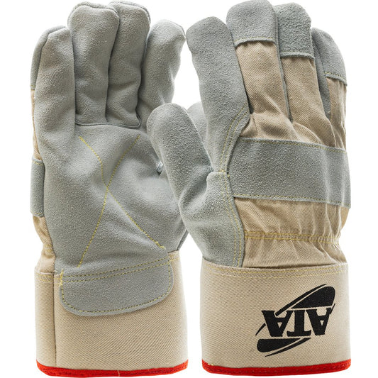 PIP Split COW Leather Glove ATA Hppe Rubber Cuff 3X, 12 Pairs/Pack