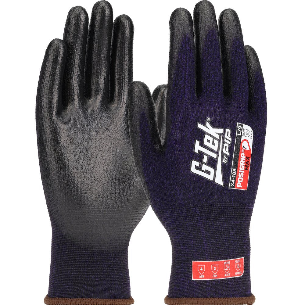 G-Tek by PIP Knit NYLON/SPANDEX GLOVEW/POSIGRIP P/F TS 3X, 12 Pairs/Pack