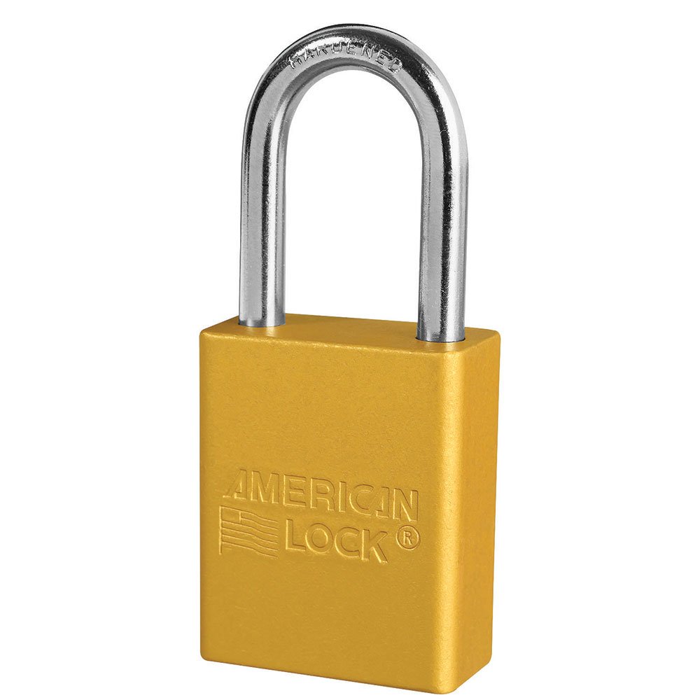 American Lock Yellow Safety Lockout Padlock Aluminum Body