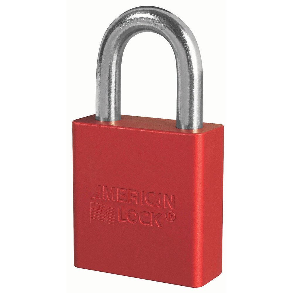 American Lock RED 5-PIN Tumbler Padlock Keyed Diff, 6/Box