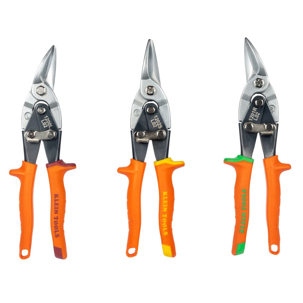 Klein Tools 3 Aviation Snips Steel Blade Left Right Straight (Set)