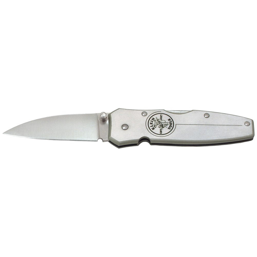 Klein Tools Pckt Knife Lockback; Brushed Alum H&le 2.25"