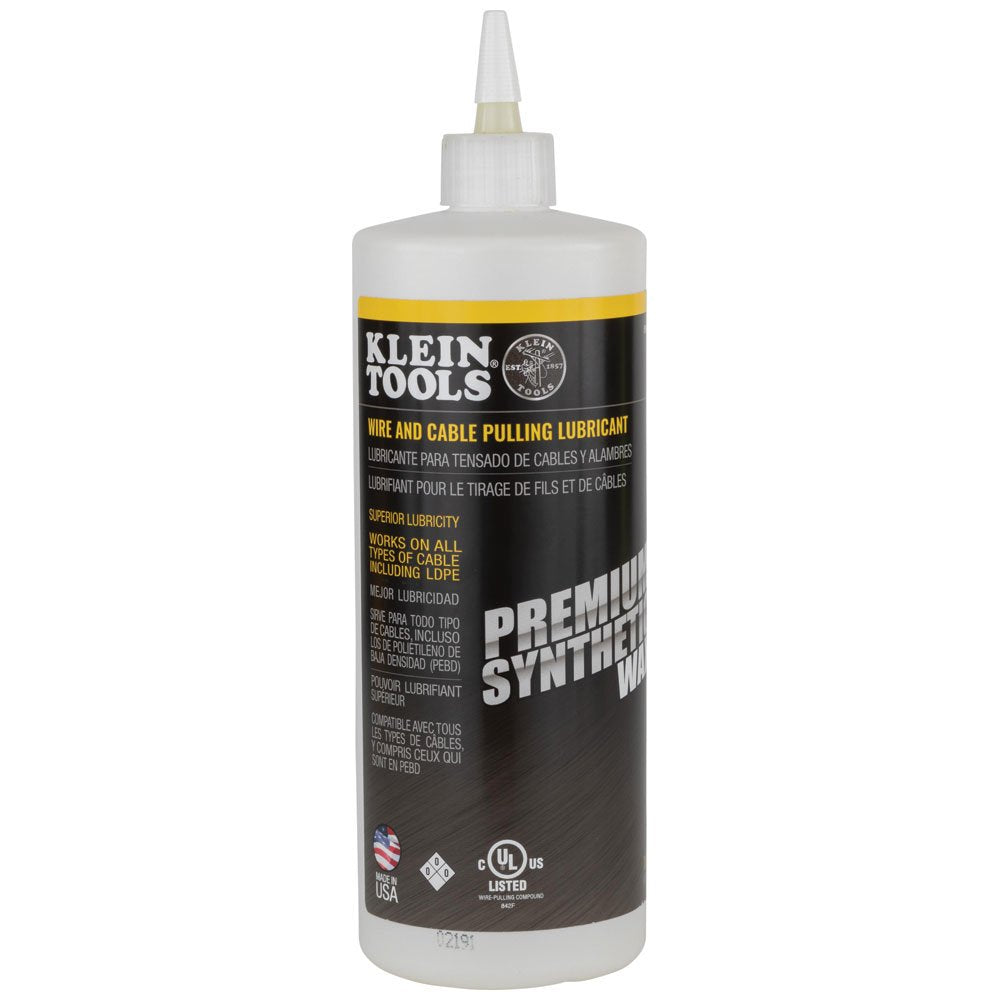 Klein Tools Wire & Cable Pulling Lubricant Syn. Wax 1 Qt.btl