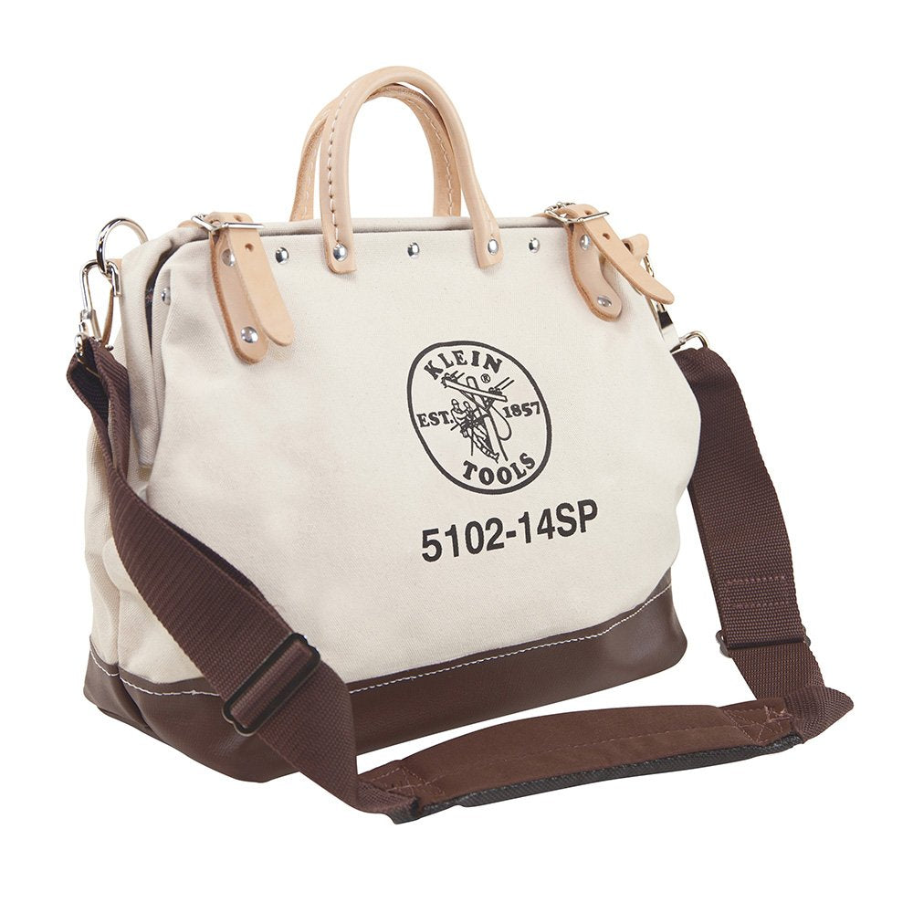 Klein Tools Deluxe Tool Bag Canvas 10 Pockets 14"