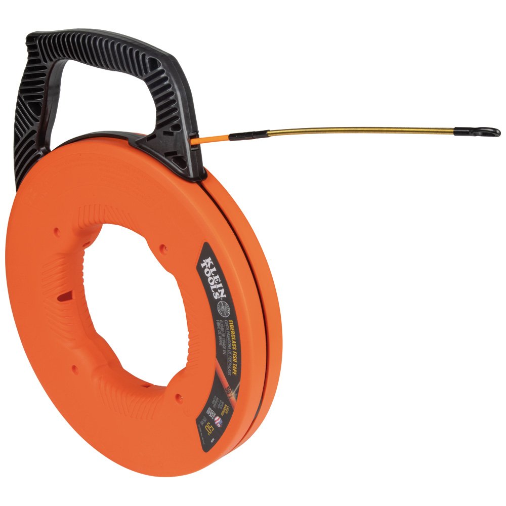 Klein Tools Fiberglass Fish Tape W/SPIRAL Steel Leader 50'