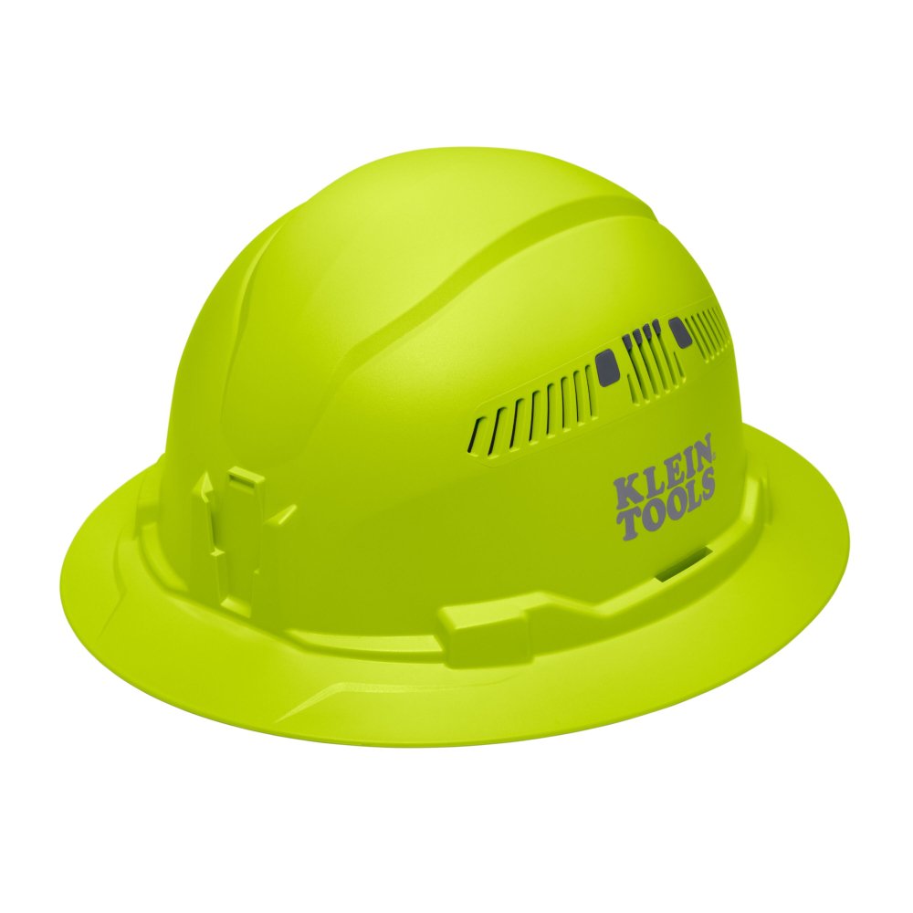Klein Tools Hard Hat Vented Full Brim Style High VIS Lime