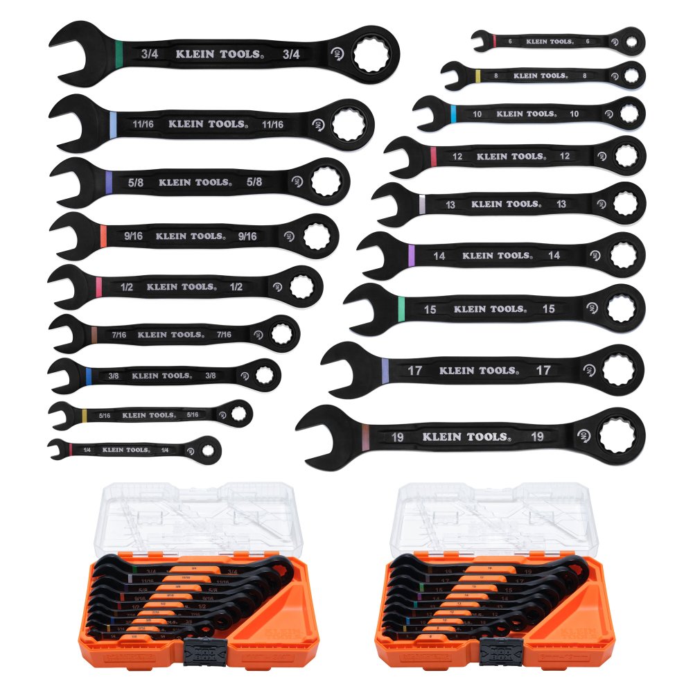 Klein Tools Ratchet Combo Wrench Set SAE/METRIC 18-PIECE (Set)
