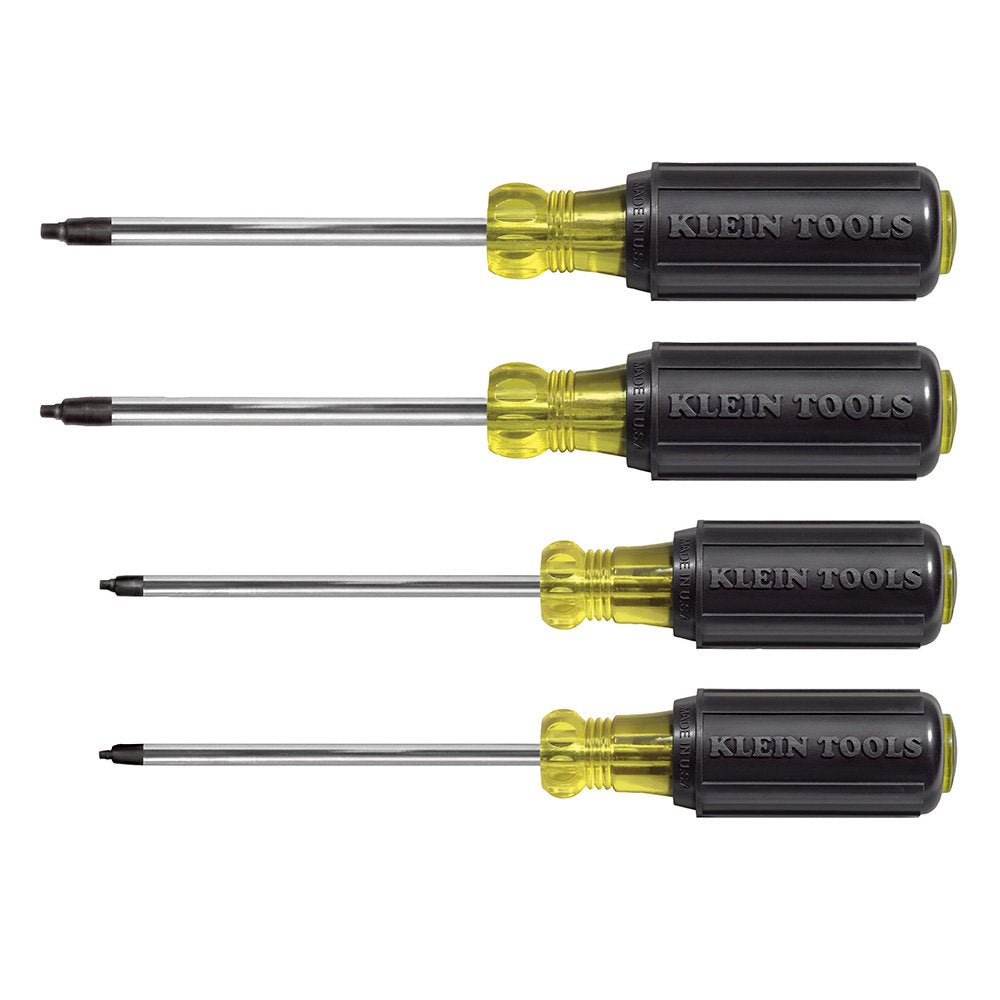 Klein Tools Screwdriver Set- 4PC. Cushion-grip Square-recess (Set)
