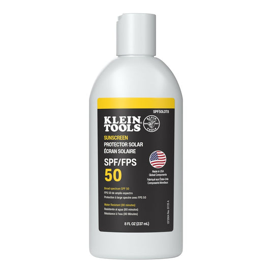 Klein Tools Sunscreen Lotion Broadspectrum SPF 50 8 FL OZ, 12/Pack