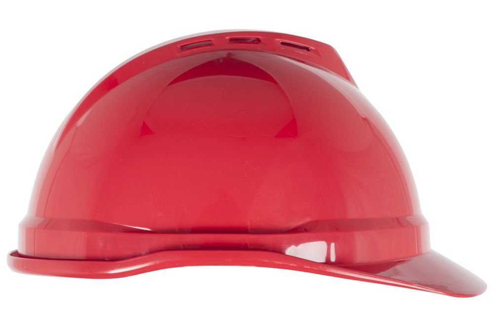 MSA V-gard Vented RED Hard Cap 6 Point Susp., 20/Case