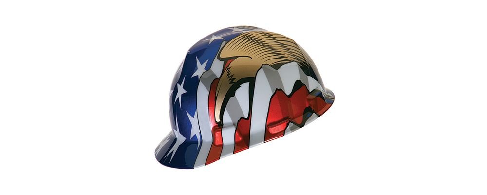 MSA Standard V Guard Cap With American FLAG/EAGLE