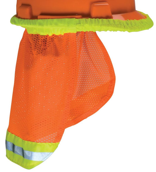 MSA HI-VIZ Orng Sunshade W/REFLEC STRIPE/YLW-LM Band