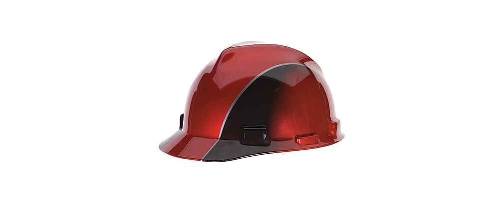 MSA Cap V-gd BLK RED/BLK Ratchet Thrmfrmd