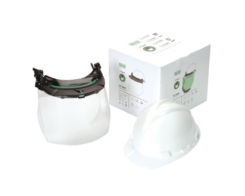 MSA Kit V-gard Slotted Caps W/CLEAR PC Visor