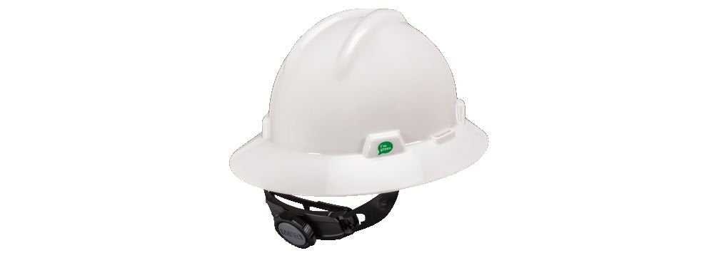 MSA Hat V-gard Green Assy White