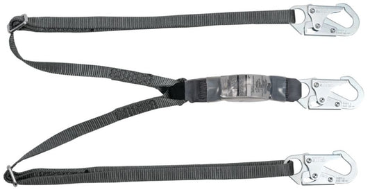 MSA EA Lanyard Sm.snap ADJ Twin 6' ANSI