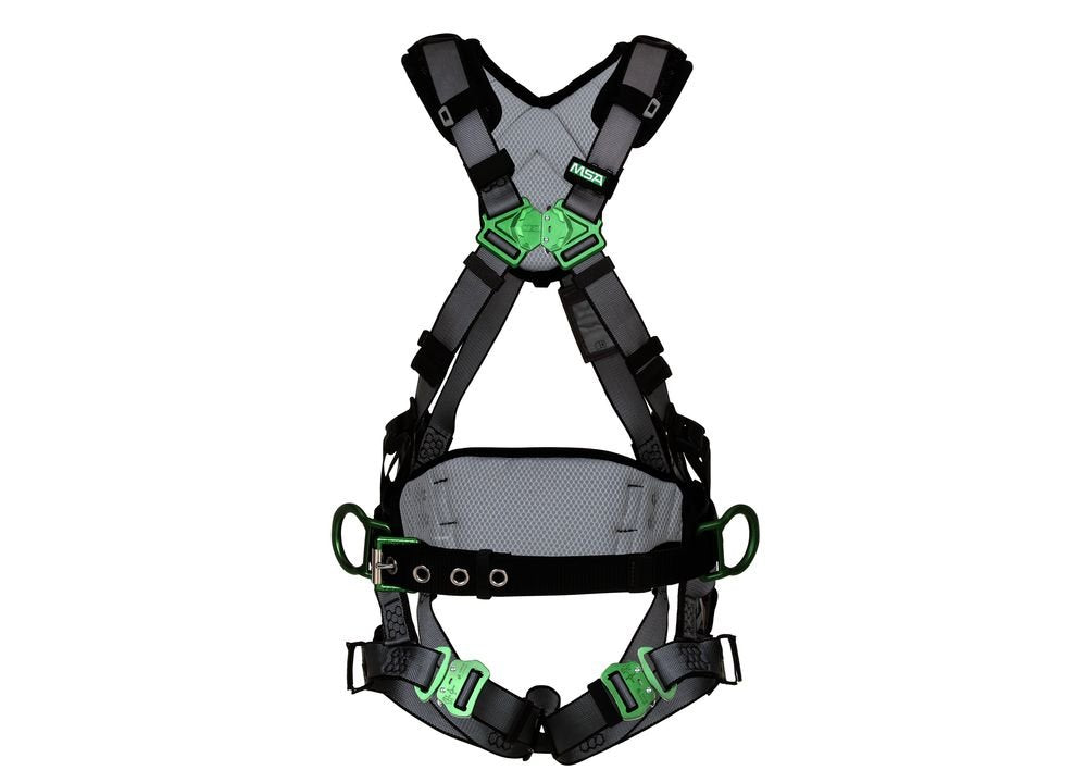 MSA Harn V-fit Const SXL Bk&hip D Qcls Shpad
