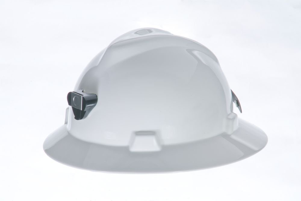 MSA White V-gard Hat W/STAZ-