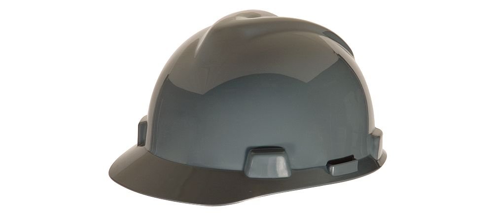 MSA Gray V-gard Slotted Hardcap