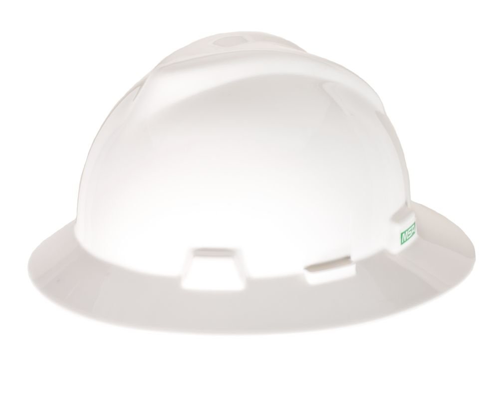 MSA White V-gard Hat W/RATCHSLOTTED