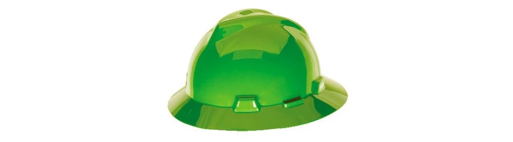 MSA Hat V-guard Ratchet Suspension Fluorescent GRN
