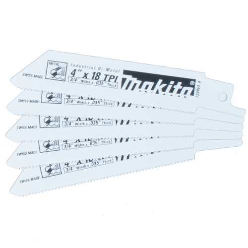 Makita 4" 18TPI Metal Cutting Recip Blade, 5/Pack