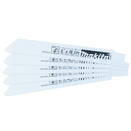 Makita 6"X3/4" 18TPI Reciprocating Saw Blade, 5/Pack