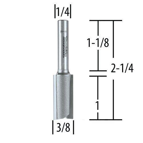 Makita 3/8" C.t. Straight Router Bit 2-FLUTES