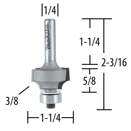 Makita Router Bit 3/8" Corner Roundin CT
