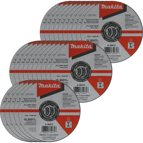 Makita 4" X .100" X 5/8" Cut-off Wheel Metal, 25/Pack