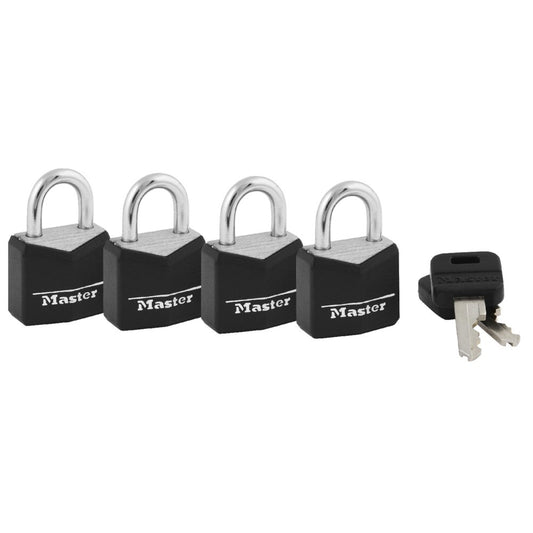 Master Lock Covered Solid Body Padlocks 4/PK Keyed Alike (Pack)