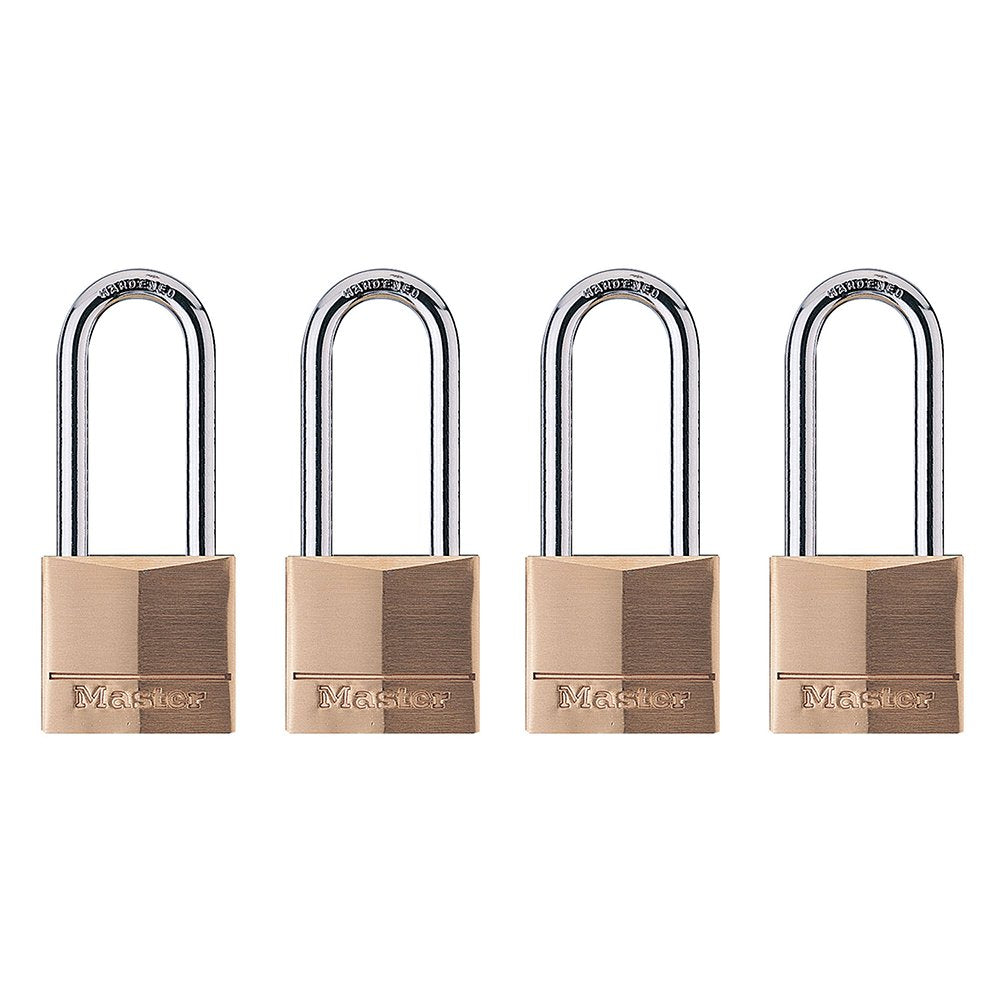 Master Lock Solid Body Padlock - 1/4"X2" X13/16", 4/Pack