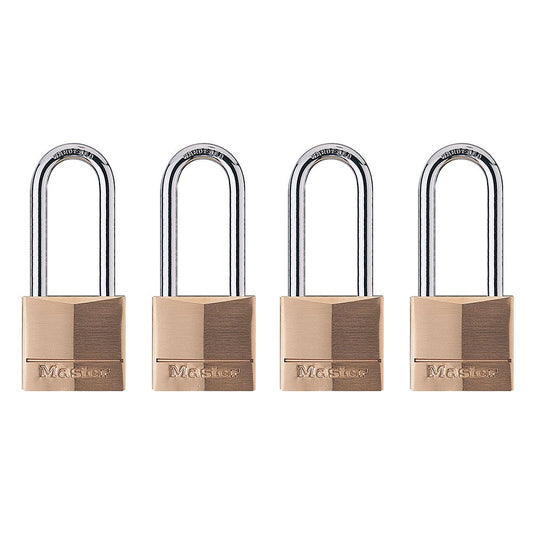 Master Lock Solid Body Padlock - 1/4"X2" X13/16", 4/Pack