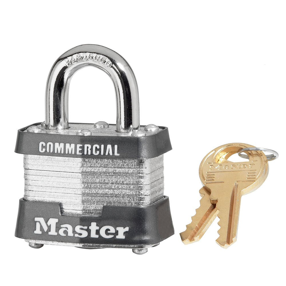 Master Lock 4 Pin Tumbler Safety Padlock Keyed Different, 4/Box