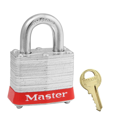 Master Lock 4 Pin Tumbler PADLOCKW/RED Bumpe, 6/Box