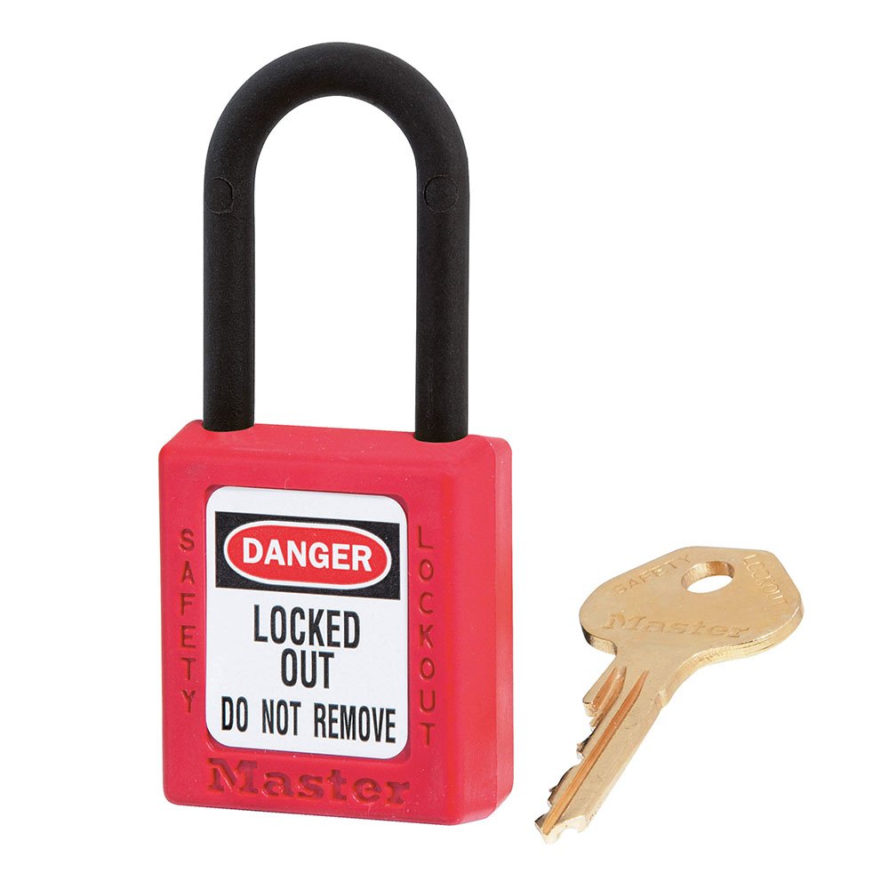 Master Lock RED Safety Dielectric Padlock; Zenex Body; Plast, 6/Box