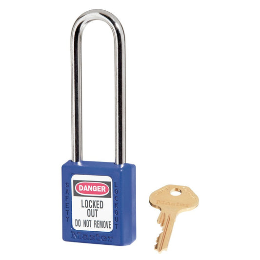 Master Lock Blue Zenex Body Extra Length Shackle KD, 6/Box