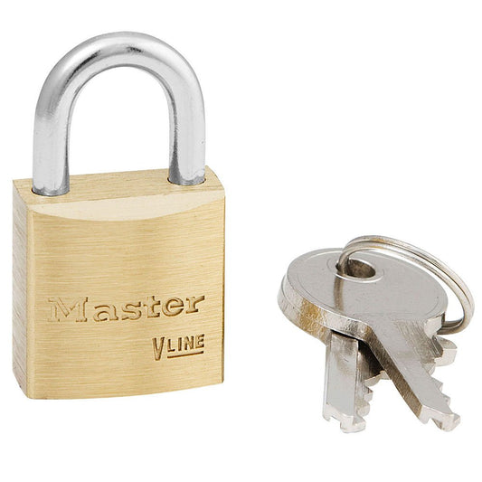 Master Lock 3/4" Wide Solid Body Brass Padlock, 12/Box