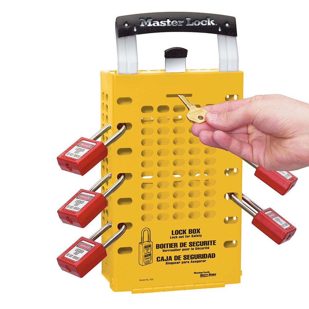 Master Lock Yellow Latch Tight Grouplock Box