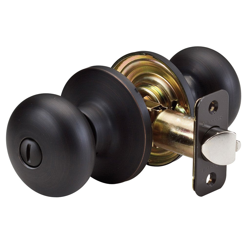 Master Lock Biscuit Style Door Knob;aged Bronze