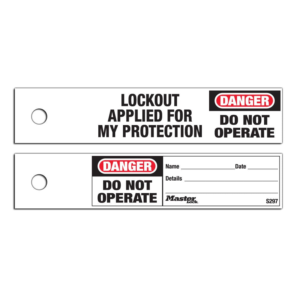 Master Lock DO NOT Operate Safetymaintenance Tags, 100/Bag