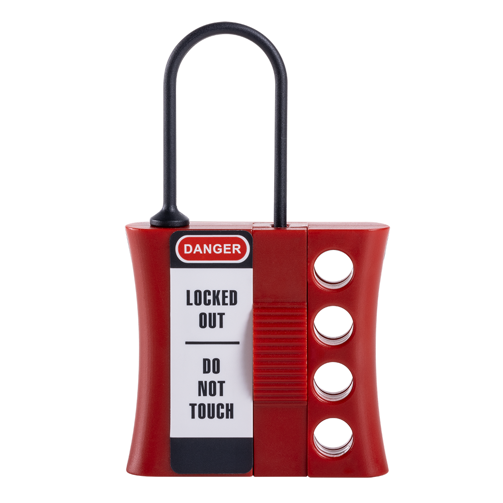 Master Lock Small Shackle Plastic Hasp RED, 12/Pack