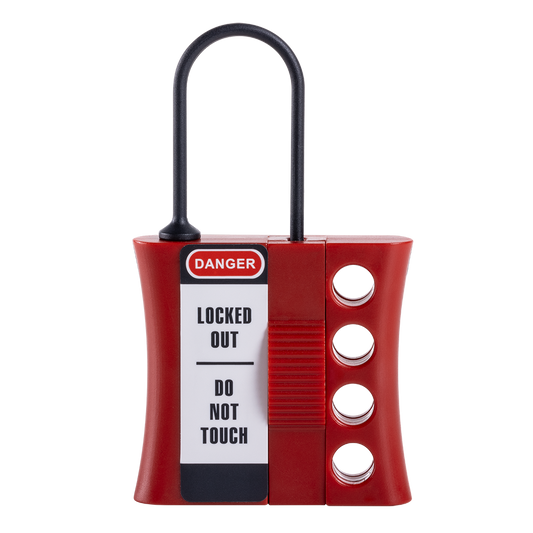 Master Lock Small Shackle Plastic Hasp RED, 12/Pack