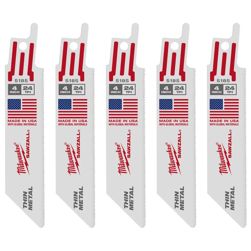 Milwaukee Tool 4" 24T Super Sawzall BLA, 5/Pack
