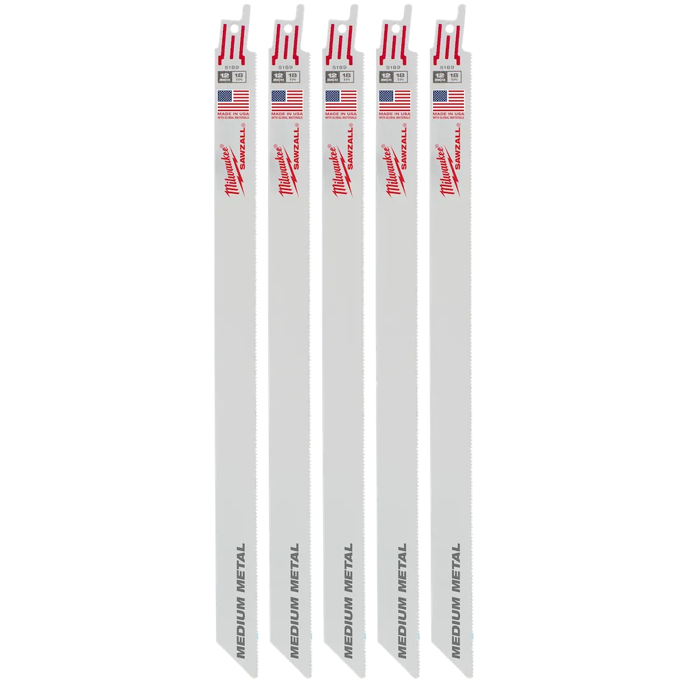 Milwaukee Tool 12" 18TPI Supe Sawzall B, 5/Pack