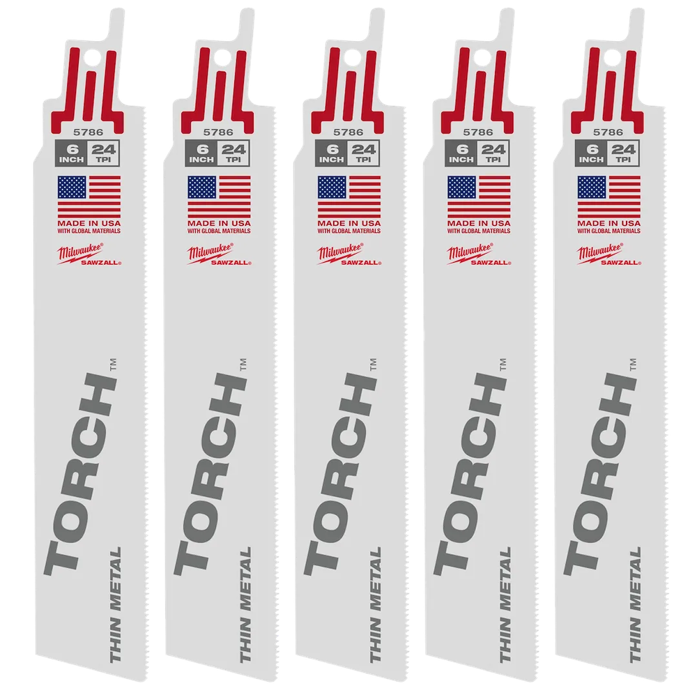 Milwaukee Tool Super Sawzall Blade 24T6L, 5/Pack