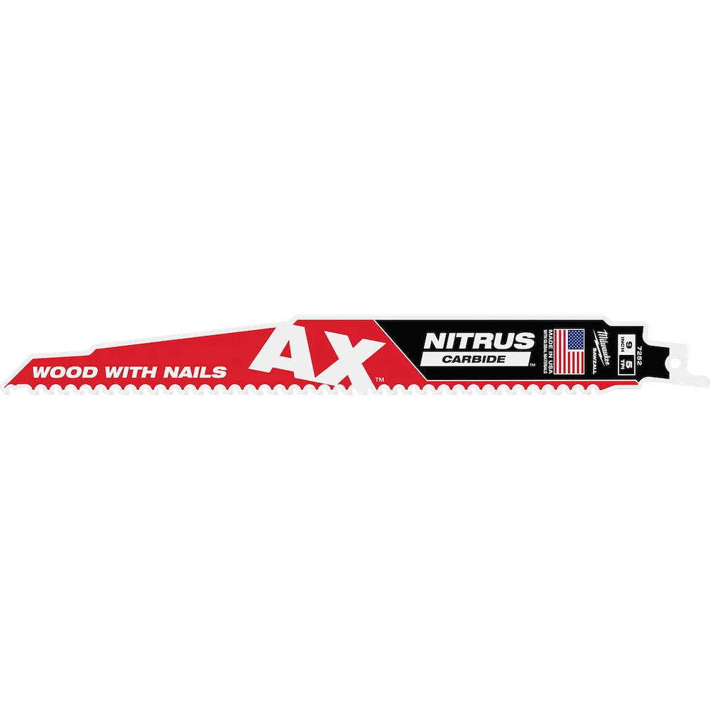 Milwaukee Tool 9" 5 TPI Carbide Teeth Blade For Wood W/NAILS