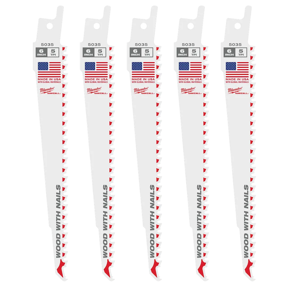 Milwaukee Tool Super Sawzall BLD 5TPI 6" 100PK(BULK) Nail Embed